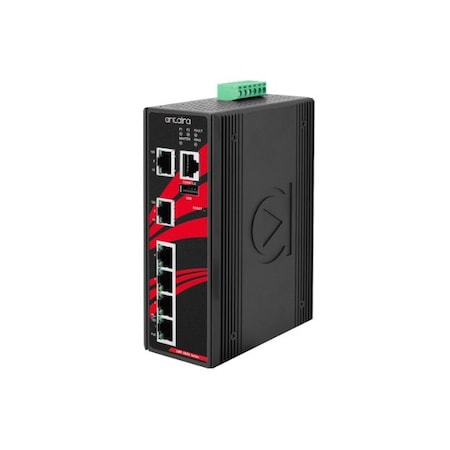 6-Port Industrial PoE+ Light Layer 3 Managed Ethernet Switch